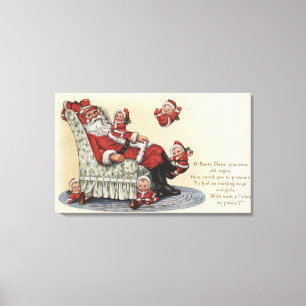 JulGreetingSanta sitta nr. 2 Canvastryck