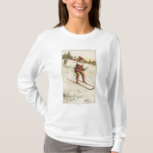 JulGreetingSanta skidåkning T-shirt