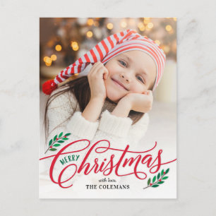 Julgrenar God Jul Fotokort Helg Vykort