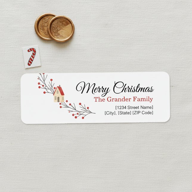 Julgrensgren Jul Returadress Etikett (holiday party return address label)