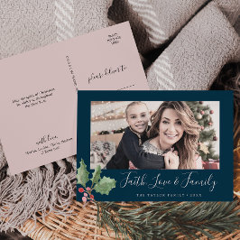 Julgrey Faith Kärlek & Family Photo Helg Vykort
