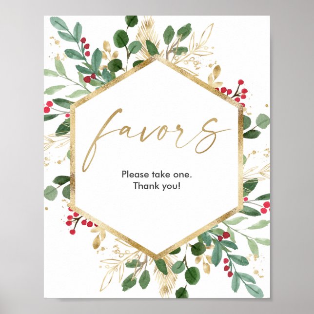 Julgrey guld Red Baby-duschfavörer Poster (Framsidan)