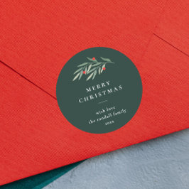 Julgrey Löv minimal Typography-Grönt Runt Klistermärke