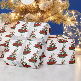 Julgrey och Red Bow Mönster Presentpapper