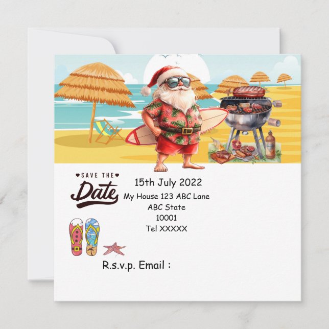 Julgrillfest med Tomte  Inbjudningar (Framsida)