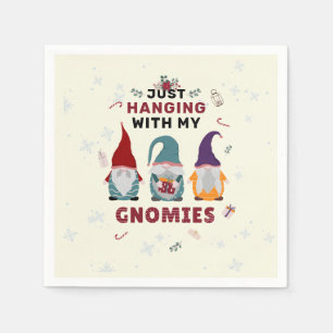 Julgrindfamiljen Cute Hanging Out Gnomies Pappersservett