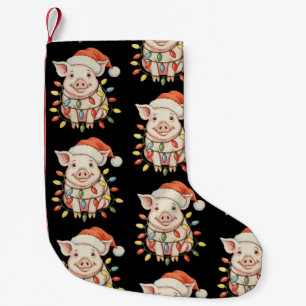 Julgris Xmas-ljus Santa Hö Stackars Julsäsong Liten Julstrumpa