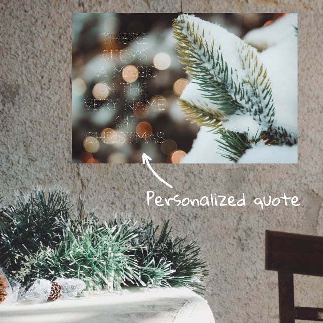 Julgrisen gren och ljus under vintern poster (Skapare uppladdad)