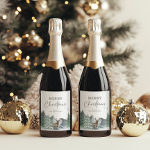 Julgrön akvarell tallskog Högtid