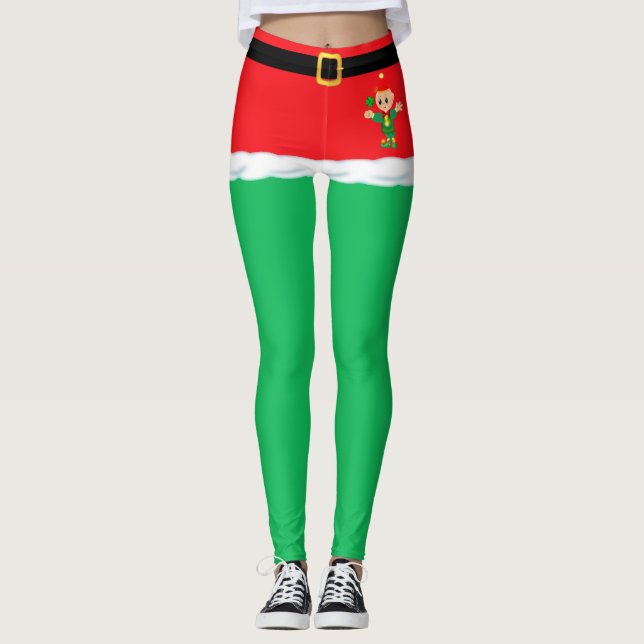 Julgrön älva leggings (Framsida)