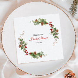 Julgrön Bröllopsdusch  Pappersservett