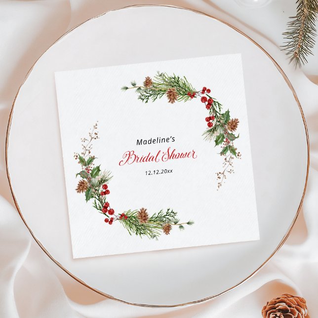 Julgrön Bröllopsdusch  Pappersservett (Skapare uppladdad)