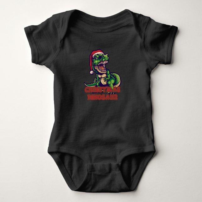 Julgrön dinosaurie | Dinosauriedesign T Shirt (Framsida)