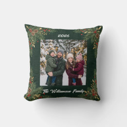 Julgrön Familjefoto Kudd Kudde