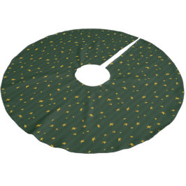 Julgrön gul stjärnrandig jul julgransmatta borstad polyester