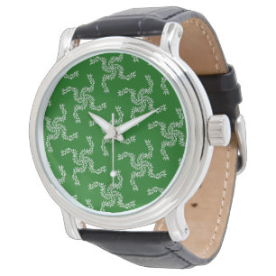 Julgrön krans, juldekoration armbandsur