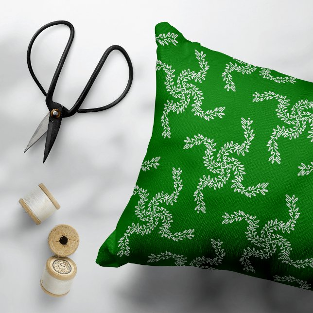 Julgrön krans, juldekoration prydnadskudde (Skapare uppladdad)