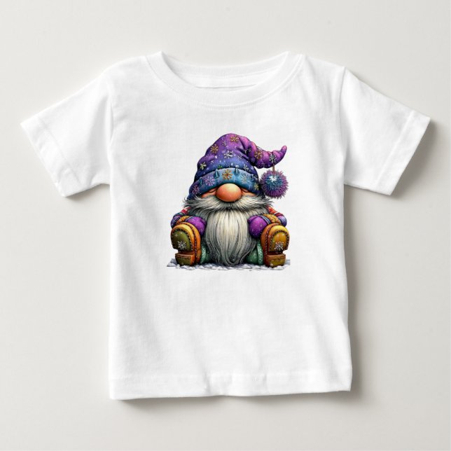 Julgrön mössa för barn i t-shirt (Framsida)