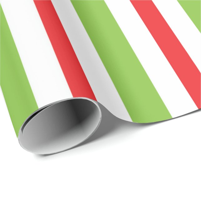 Julgrön och röd godisstavspresentationspapper presentpapper (Rullad Hörn)