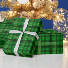 Julgrön Rutig Presentpapper
