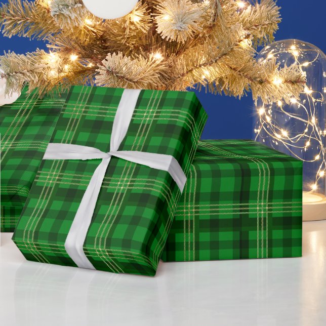 Julgrön Rutig Presentpapper (Helgdagar)