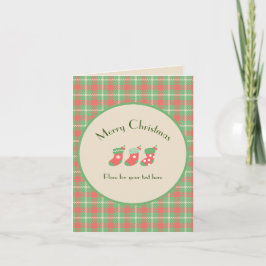 Julgrön rutig vikt julkort helgkort
