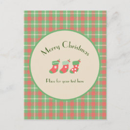 Julgrön rutmönster helg vykort