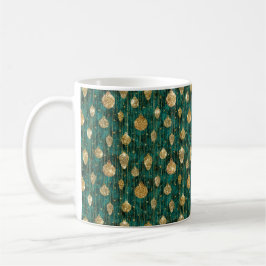 JULGRÖNA MED GULD JULDAGSDEKORATIONER KAFFEMUGG