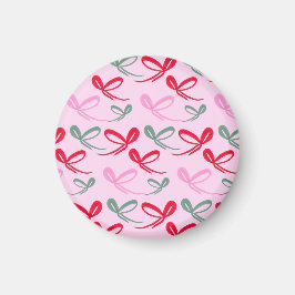 Julgröna rosa slinga handritad magnet