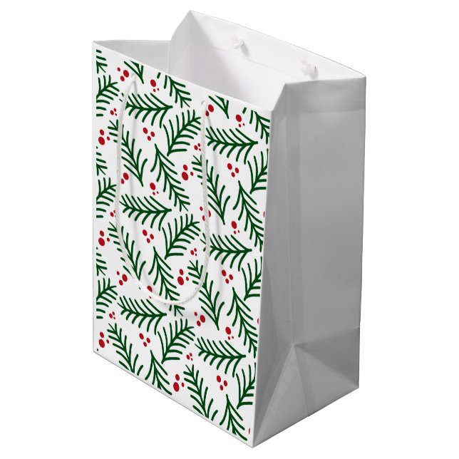 Julgrönska Bär Hantverk Modern Helg (Baksidan Vinklad)