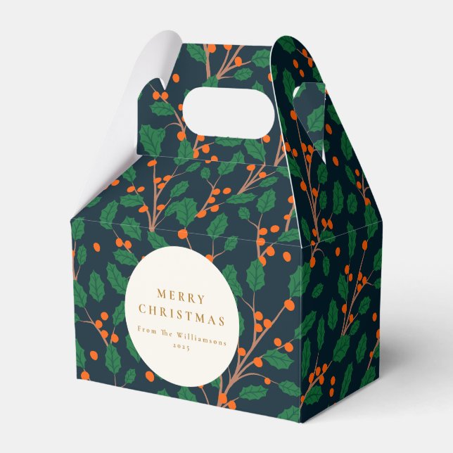 Julgrönt Botaniskt Grönt Anpassat Från  Presentaskar (Framsidan Sidan)