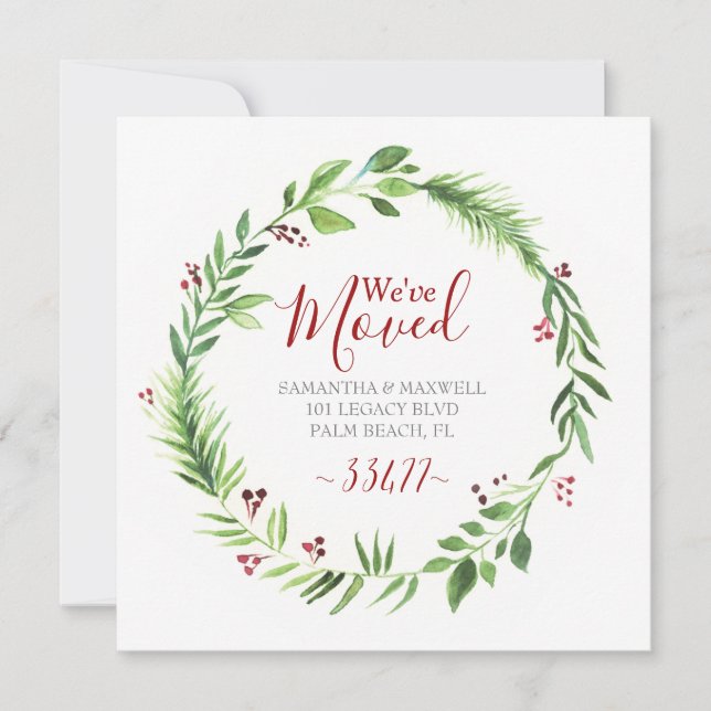 Julgrönt Flyttningskungörelse Inbjudningar (Framsida)