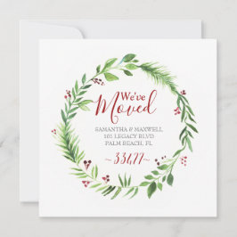 Julgrönt Flyttningsmeddelande Julkort