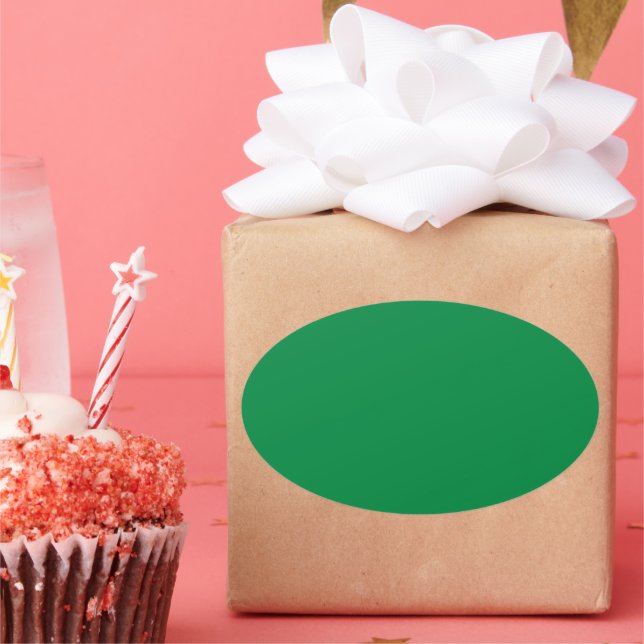 JulGrönt Ovalt Klistermärke (Part)