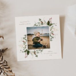 Julgrönt Platt Julkort