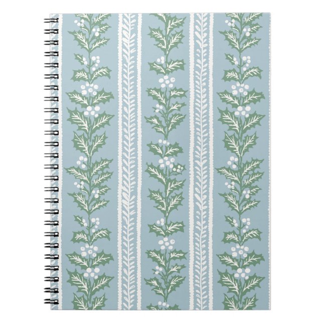 Julgrönt Streck i Fransk Blå, Vinter Botanisk Anteckningsbok (Framsidan)