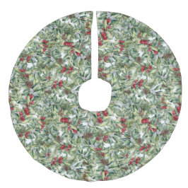 JulGröntar, Gräs Cones & Berries Watercolor Julgransmatta Fusklinne