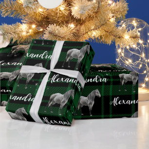 Julgrönten Equestrian Horse Personlig Presentpapper