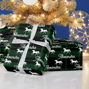 Julgrönten Equestrian Horse Personlig Presentpapper