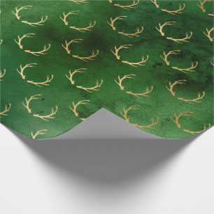 JulGrönten/Guld Antlers Mönster Presentpapper