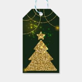 JulGrönten Helgdag Glitter Gnistra Presentetikett