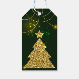 JulGrönten Helgdag Glitter Gnistra Presentetikett