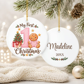 Julgröt för bebis första jul julgransprydnad keramik