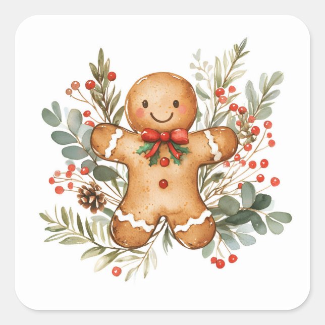 Julgrötfigur Fyrkantigt Klistermärke (Framsida)
