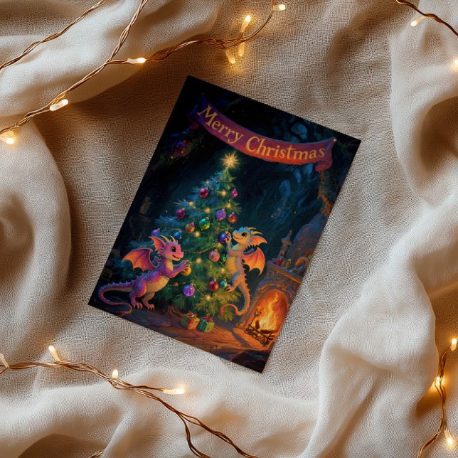 Julgrottadragoner – Varm julhälsning Kort (Skapare uppladdad)