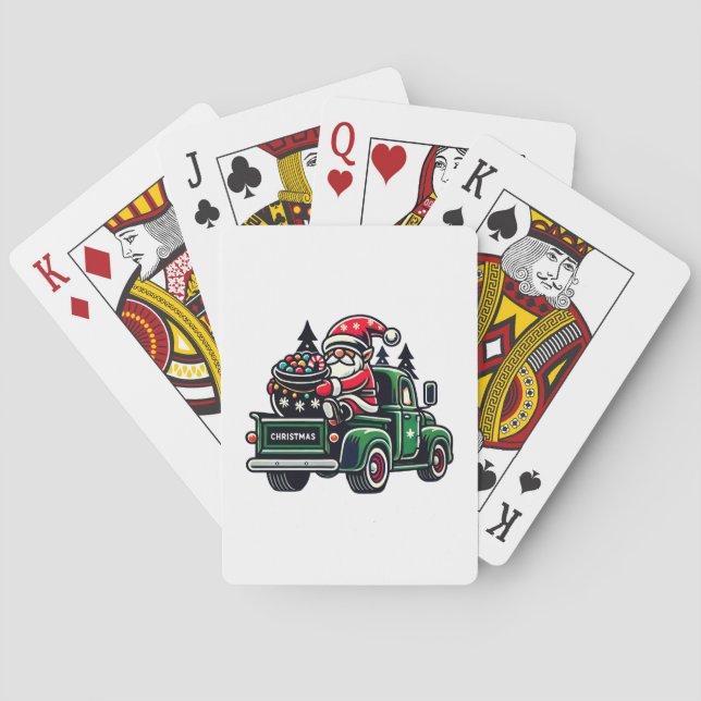 Julgrum på Pickupa Lastbil Casinokort (Baksidan)