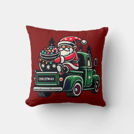 Julgrum på Pickupa Lastbil Kudde