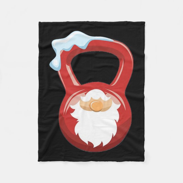 Julgrumlig workout Gnome Kettlebell Julafton för g Fleecefilt (Framsidan)