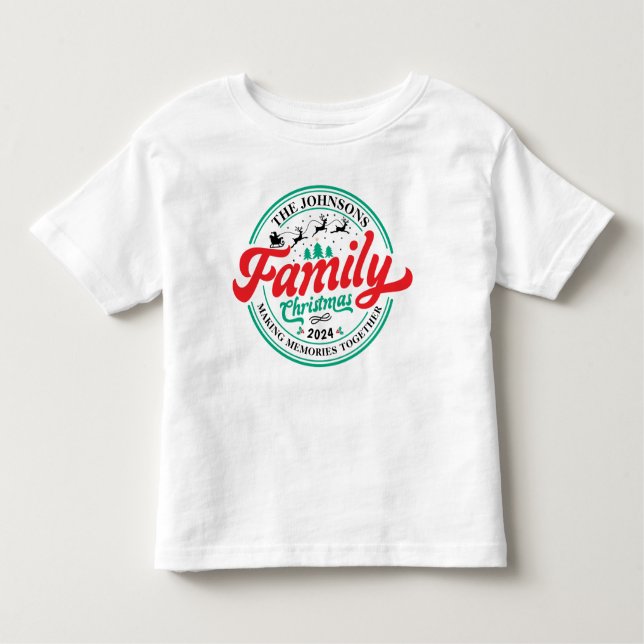 Julgruppen anpassningsbar Familj matchande Namn-år T Shirt (Framsida)