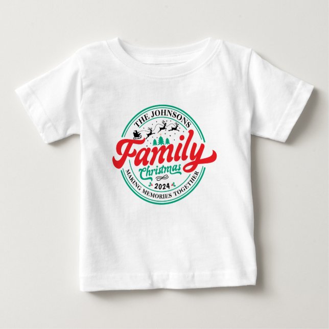 Julgruppen anpassningsbar Familj matchande Namn-år T Shirt (Framsida)